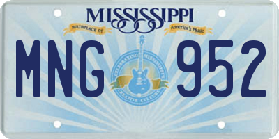 MS license plate MNG952