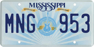 MS license plate MNG953