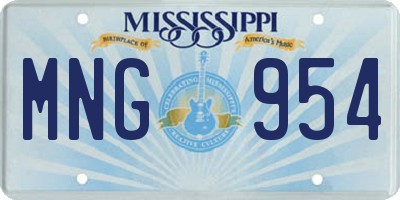MS license plate MNG954