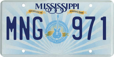 MS license plate MNG971