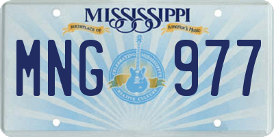 MS license plate MNG977