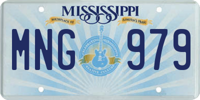 MS license plate MNG979