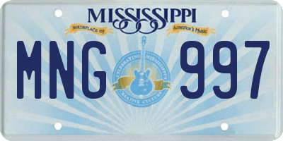 MS license plate MNG997