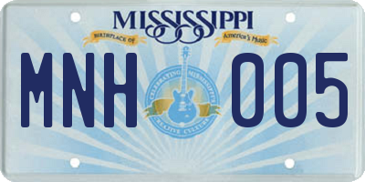 MS license plate MNH005