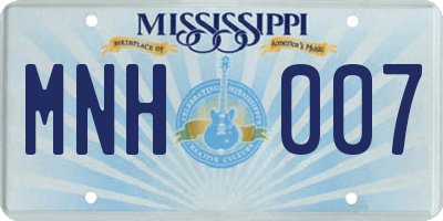 MS license plate MNH007
