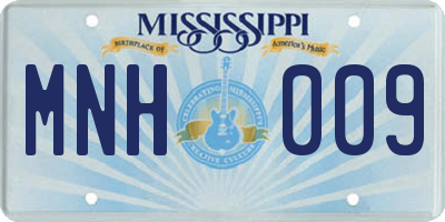 MS license plate MNH009
