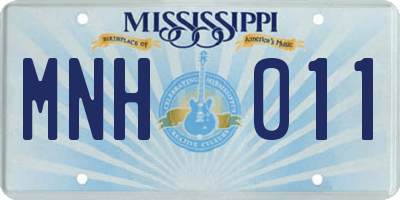 MS license plate MNH011