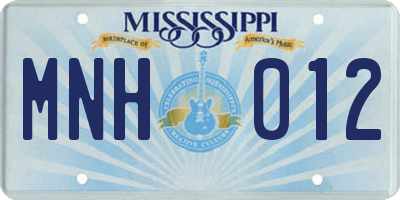 MS license plate MNH012