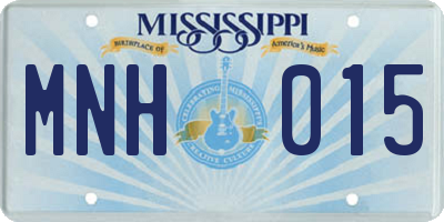 MS license plate MNH015
