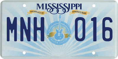MS license plate MNH016