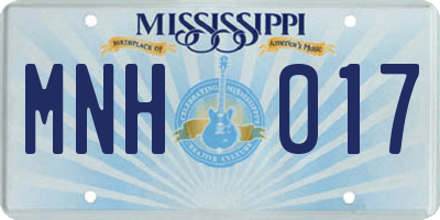 MS license plate MNH017