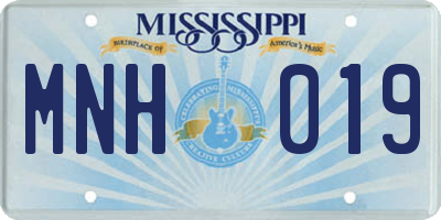 MS license plate MNH019