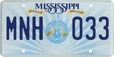 MS license plate MNH033