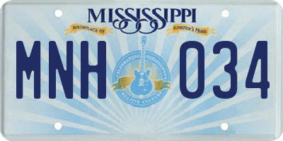 MS license plate MNH034