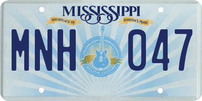 MS license plate MNH047