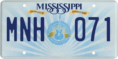 MS license plate MNH071