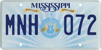 MS license plate MNH072