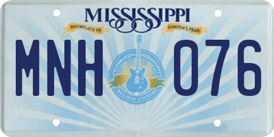 MS license plate MNH076