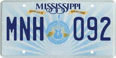 MS license plate MNH092