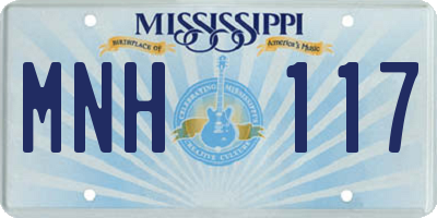 MS license plate MNH117