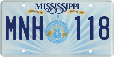 MS license plate MNH118