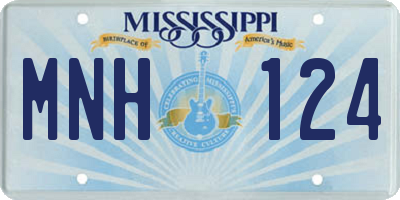 MS license plate MNH124