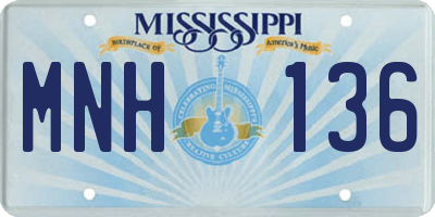 MS license plate MNH136