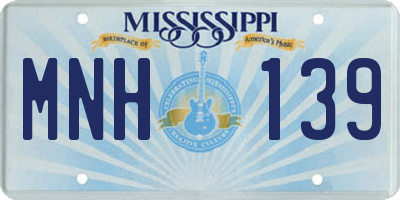 MS license plate MNH139