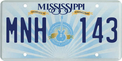 MS license plate MNH143