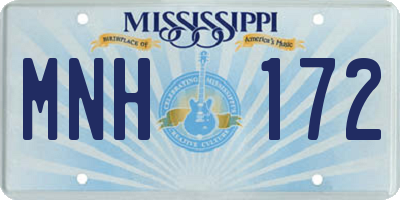 MS license plate MNH172