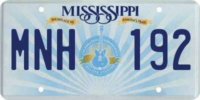 MS license plate MNH192