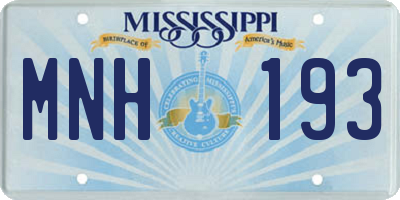 MS license plate MNH193