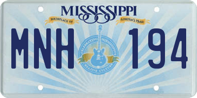 MS license plate MNH194