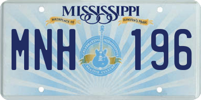 MS license plate MNH196