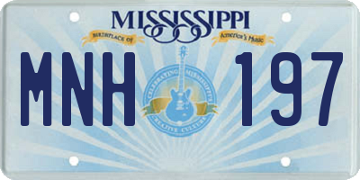 MS license plate MNH197