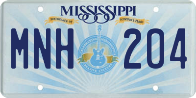 MS license plate MNH204