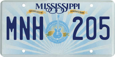 MS license plate MNH205