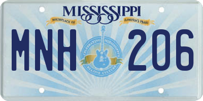 MS license plate MNH206