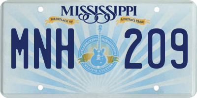 MS license plate MNH209