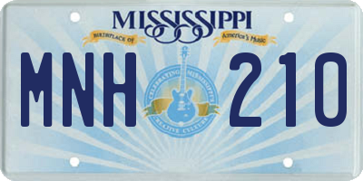 MS license plate MNH210