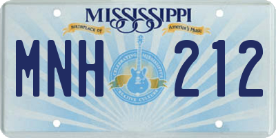 MS license plate MNH212