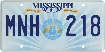 MS license plate MNH218