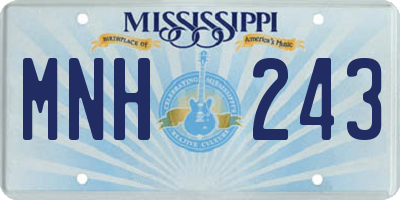 MS license plate MNH243