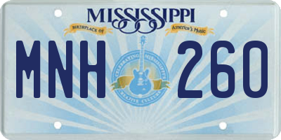 MS license plate MNH260