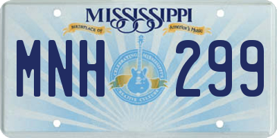 MS license plate MNH299