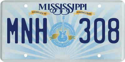 MS license plate MNH308