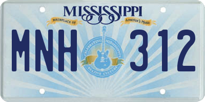MS license plate MNH312