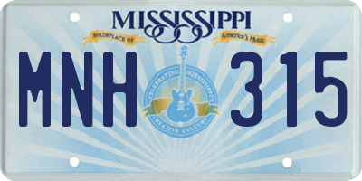 MS license plate MNH315