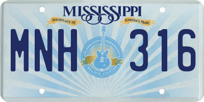 MS license plate MNH316