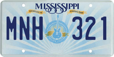 MS license plate MNH321